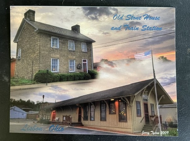 Old Stone House and Train Station, Lisbon, Ohio. Photograph by Jerry Tyson, 2009.